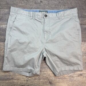 Fat Face Mawes Chino‎ Shorts Men's 40" x 7" Flat Front Light Gray Cotton Stretch
